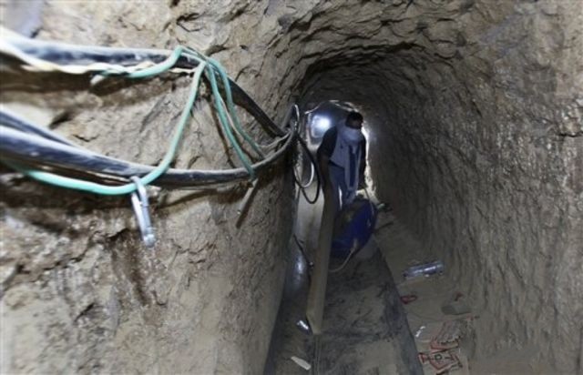A tunnel between Rafah, Gaza and Egypt. These provide a lifeline for many Gazans living under the Israeli blockade.